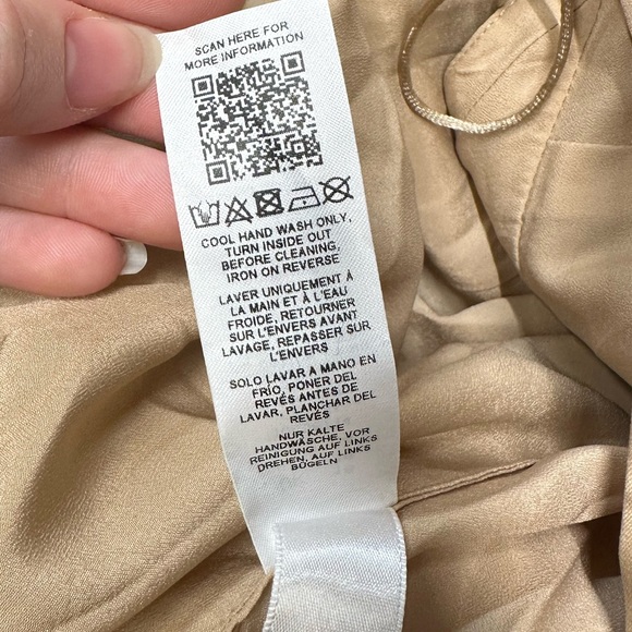 ASOS Structured Drape Wrap Mini Puff Sleeve Tan Dress Size 14 - Picture 12 of 13